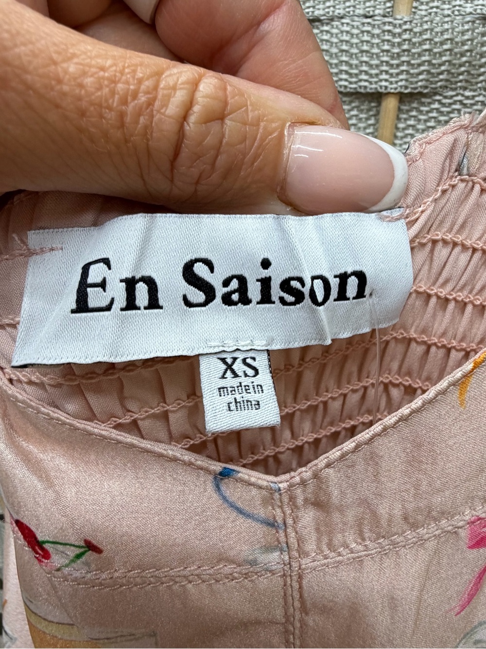 En Saison Viral Josette Satin Midi Dress Cocktail Print Size S/XS NWOT - Picture 11 of 15